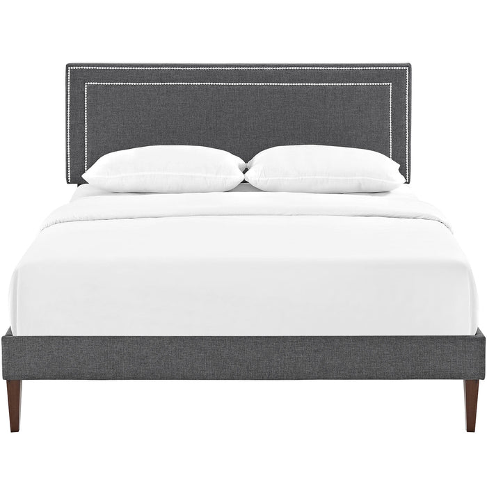 Jessamine Fabric Platform Bed with Squared Tapered Legs