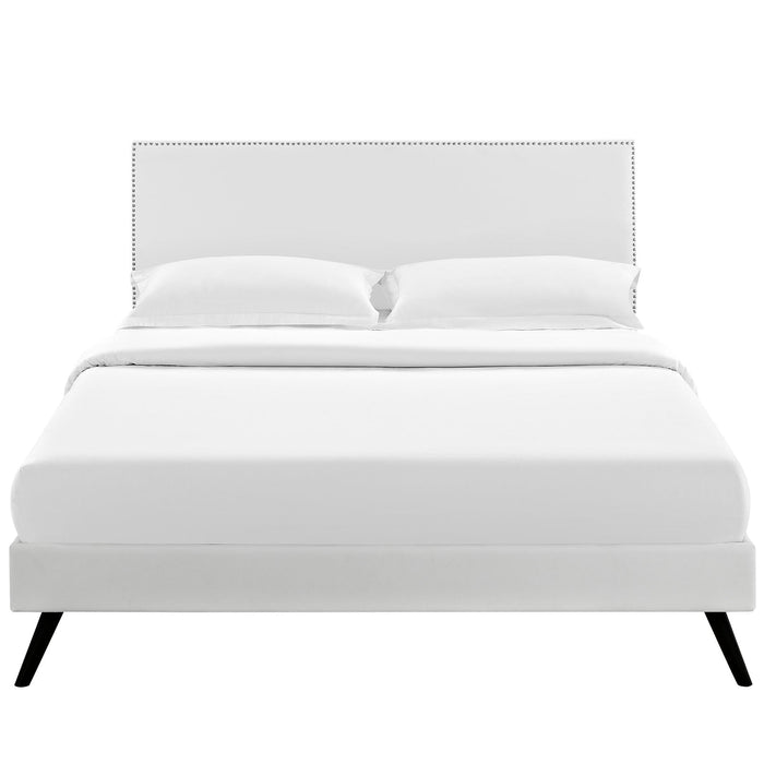 Phoebe Platform Bed with Round Splayed Legs