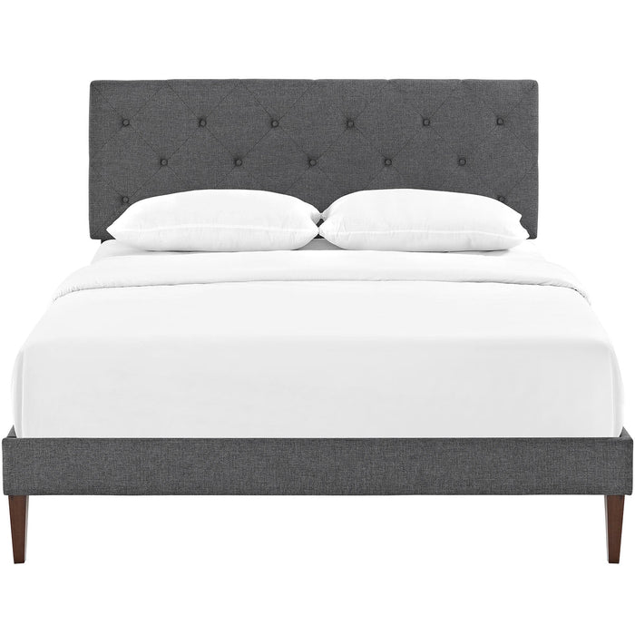 Terisa Fabric Platform Bed with Squared Tapered Legs