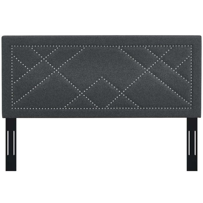 Reese Nailhead Upholstered Linen Fabric Headboard