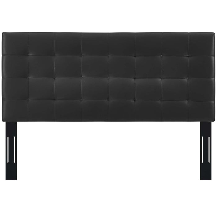 Paisley Tufted Upholstered Faux Leather Headboard