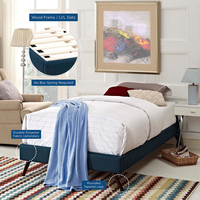 Loryn Fabric Bed Frame with Round Splayed Legs