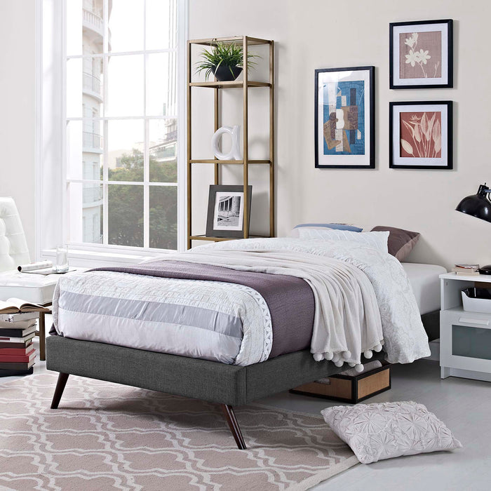 Loryn Fabric Bed Frame with Round Splayed Legs