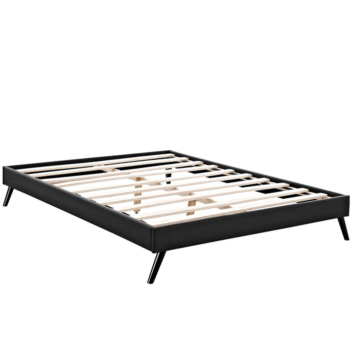 Loryn Vinyl Bed Frame with Round Splayed Legs