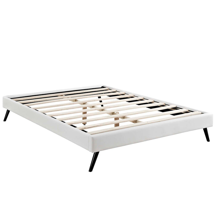 Loryn Vinyl Bed Frame with Round Splayed Legs