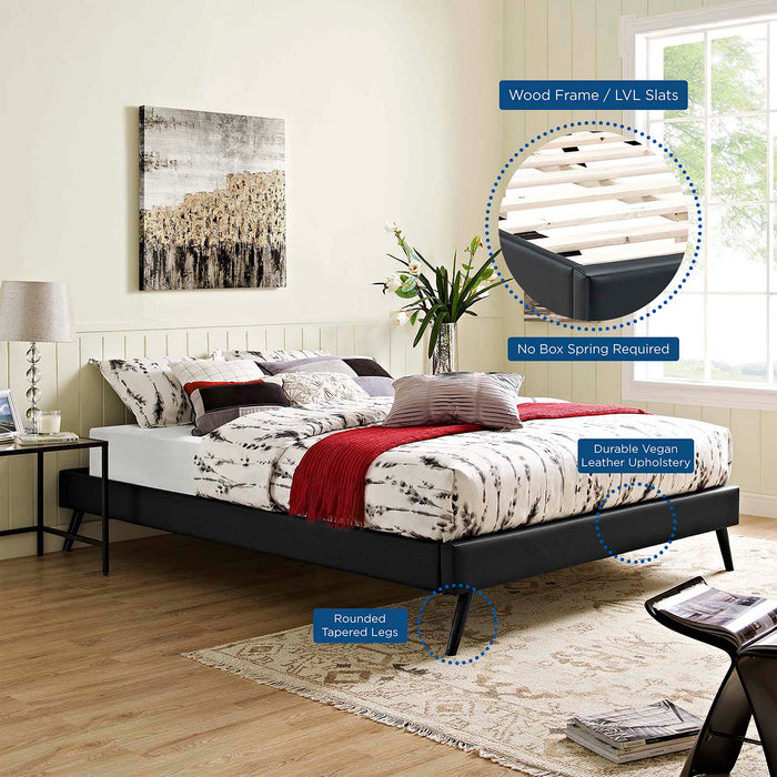 Loryn Vinyl Bed Frame with Round Splayed Legs