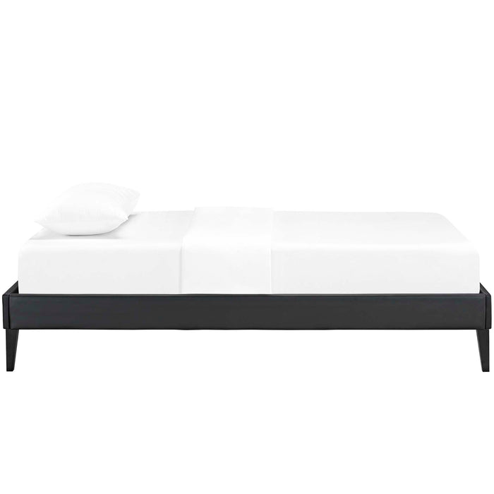 Tessie Vinyl Bed Frame with Squared Tapered Legs