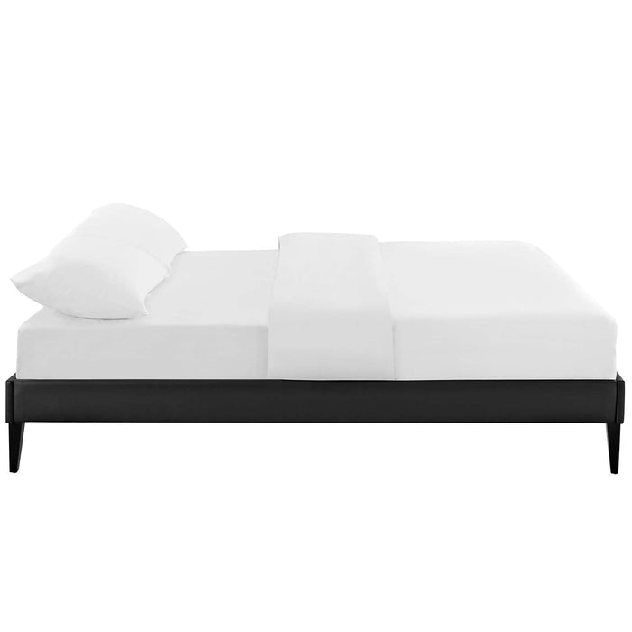 Tessie Vinyl Bed Frame with Squared Tapered Legs