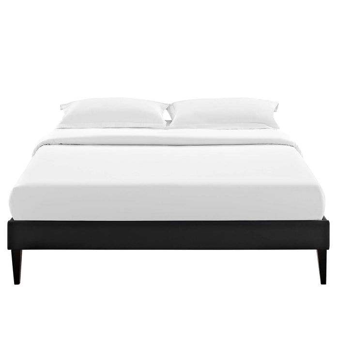 Tessie Vinyl Bed Frame with Squared Tapered Legs