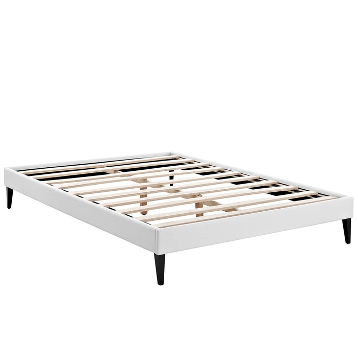 Tessie Vinyl Bed Frame with Squared Tapered Legs