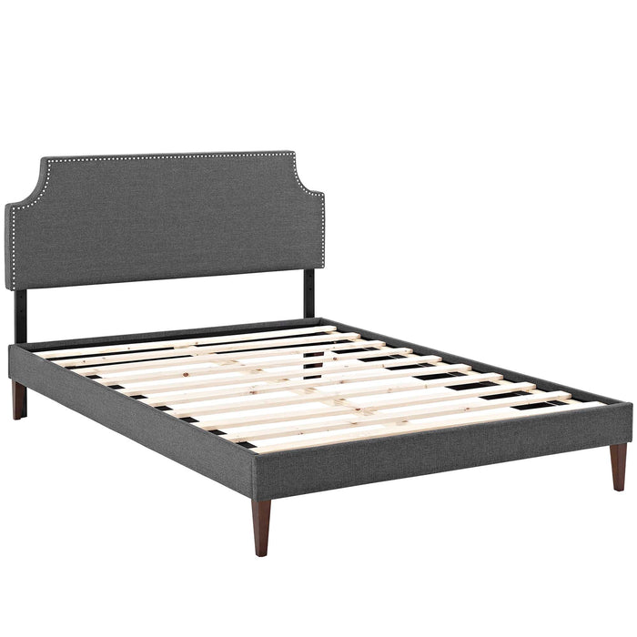 Corene Fabric Platform Bed with Squared Tapered Legs