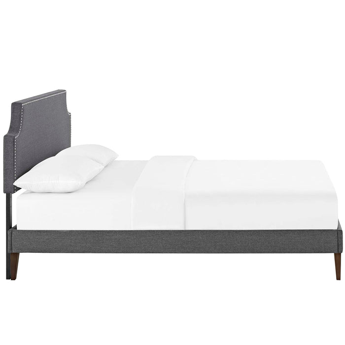 Corene Fabric Platform Bed with Squared Tapered Legs