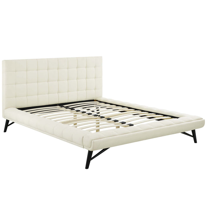 Julia Biscuit Tufted Performance Velvet Platform Bed