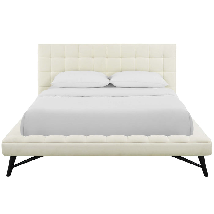 Julia Biscuit Tufted Performance Velvet Platform Bed