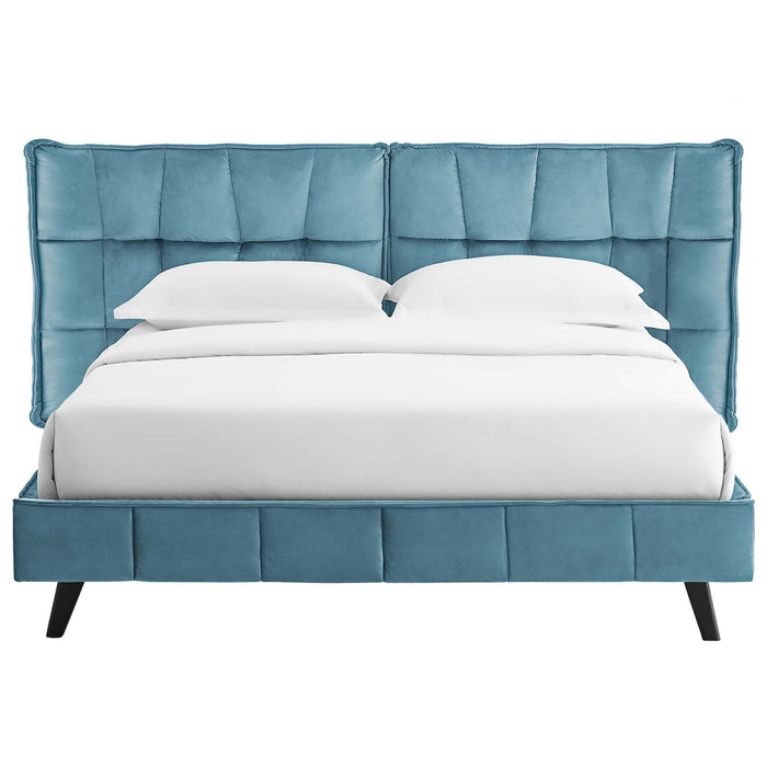 Makenna Performance Velvet Platform Bed