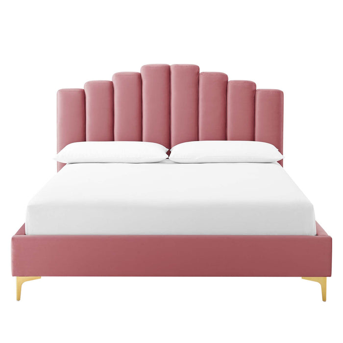 Olivia Performance Velvet Platform Bed