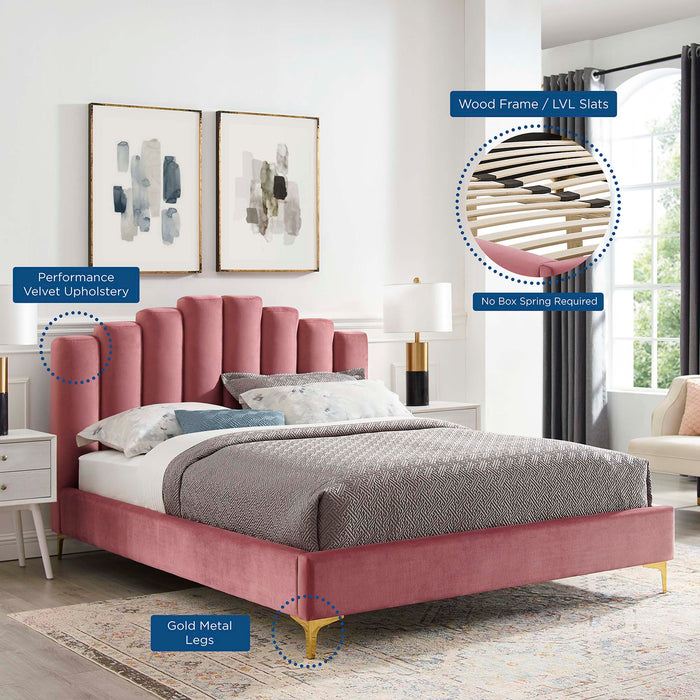 Olivia Performance Velvet Platform Bed