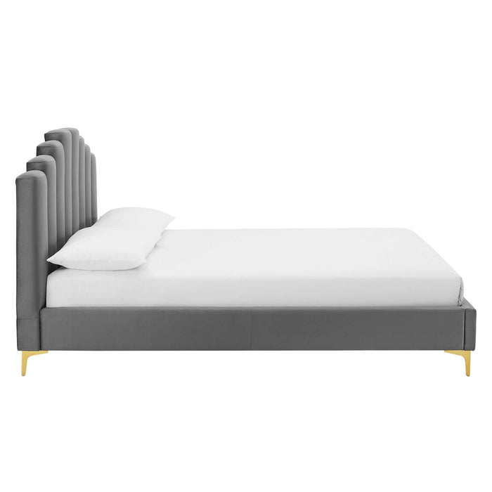 Olivia Performance Velvet Platform Bed