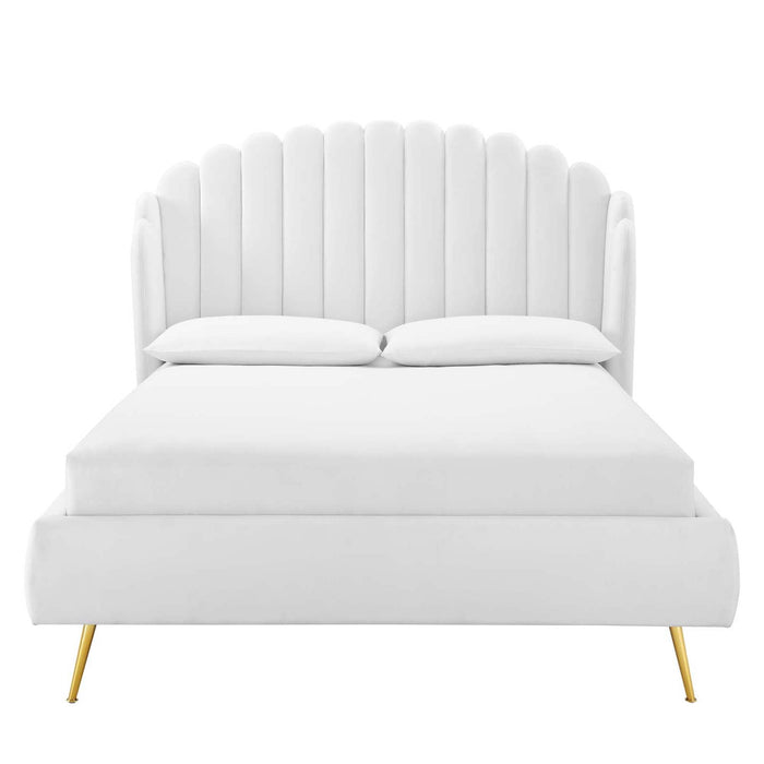 Lana Performance Velvet Wingback Platform Bed