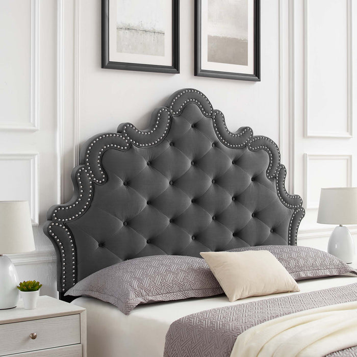 Arabella Button-Tufted Performance Velvet Headboard