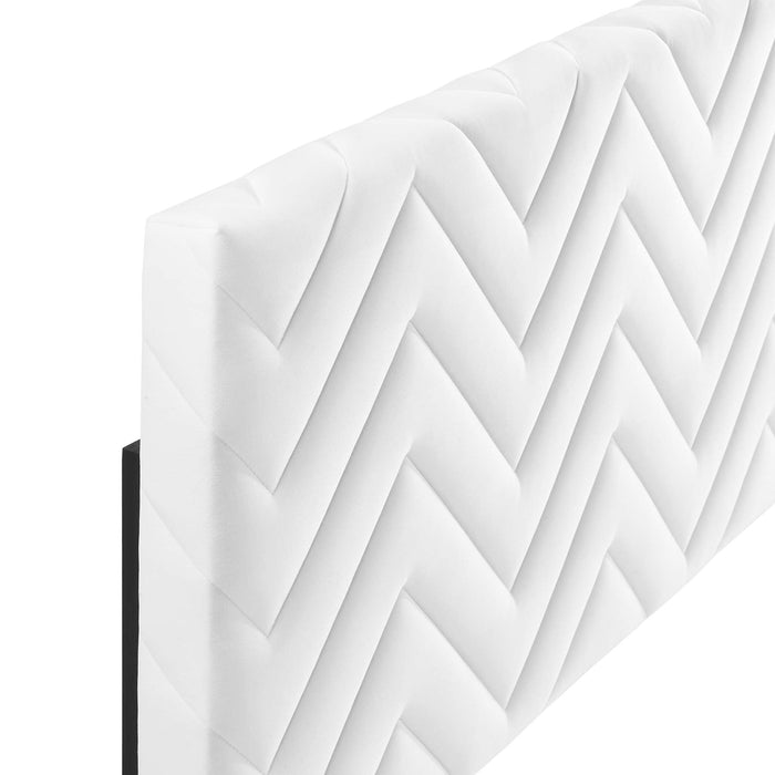 Mercy Chevron Tufted Performance Velvet Headboard