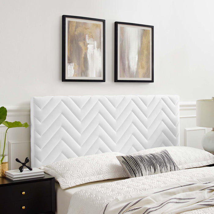 Mercy Chevron Tufted Performance Velvet Headboard