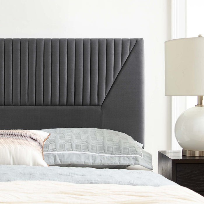 Patience Channel Tufted Performance Velvet Headboard