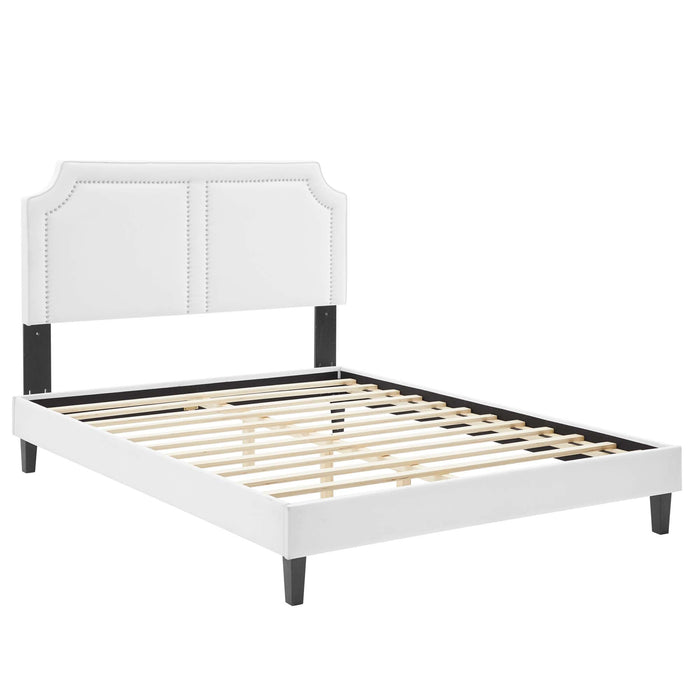 Novi Performance Velvet Bed With Black Wood Legs