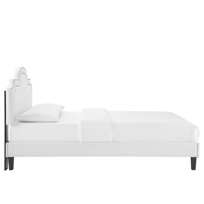 Aviana Performance Velvet Bed With Black Wood Legs