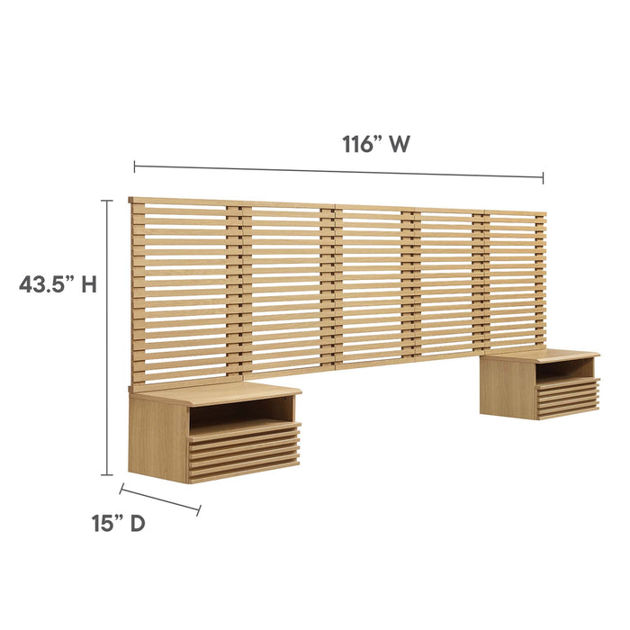 Render Wall Mount Headboard and Modern Nightstands