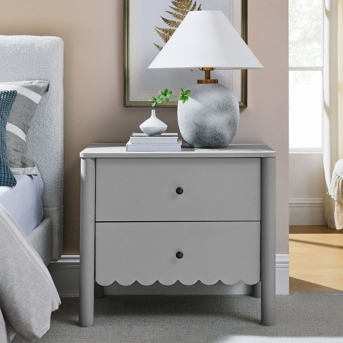 Emmeline Scalloped 2-Drawer Nightstand