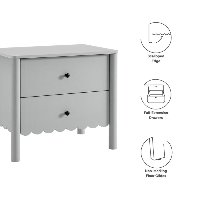 Emmeline Scalloped 2-Drawer Nightstand