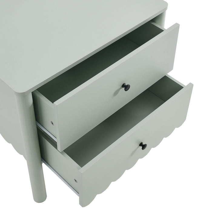 Emmeline Scalloped 2-Drawer Nightstand