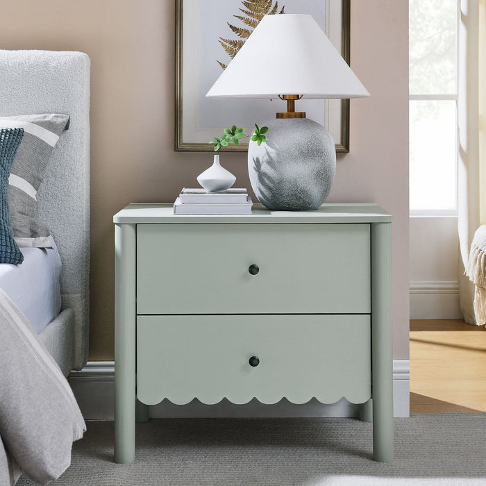 Emmeline Scalloped 2-Drawer Nightstand