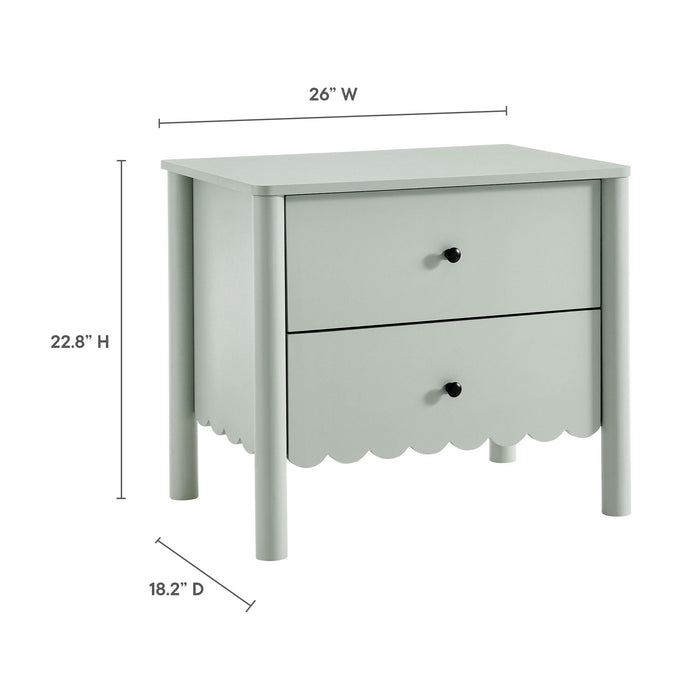 Emmeline Scalloped 2-Drawer Nightstand