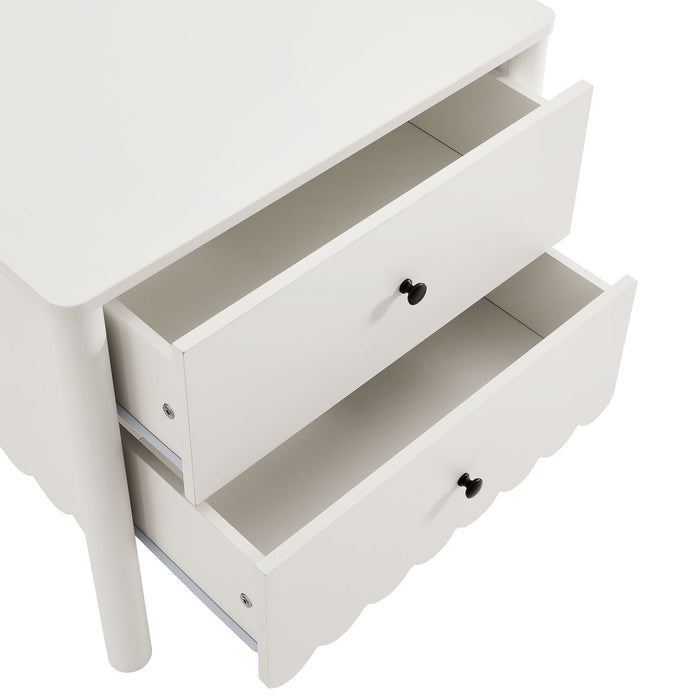 Emmeline Scalloped 2-Drawer Nightstand