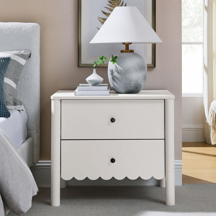 Emmeline Scalloped 2-Drawer Nightstand