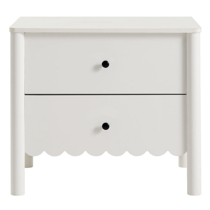 Emmeline Scalloped 2-Drawer Nightstand