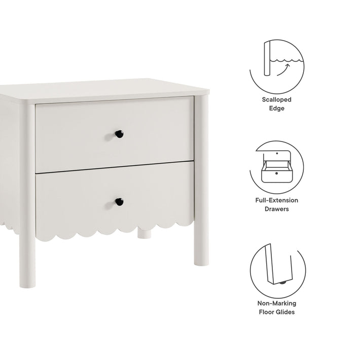 Emmeline Scalloped 2-Drawer Nightstand