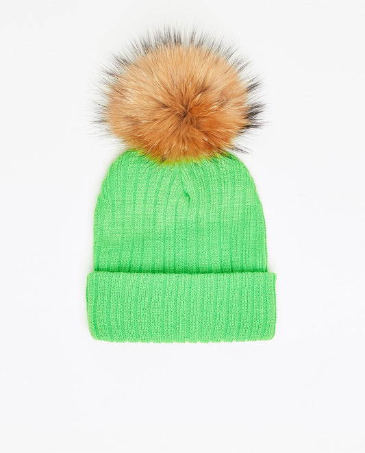 Tuque Adulte Doublée | Adult Knit Beanie VERT NEON - Mpompon