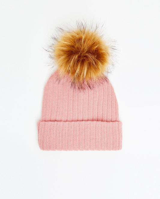 Tuque Enfant Doublée Matte Pink - Vegan