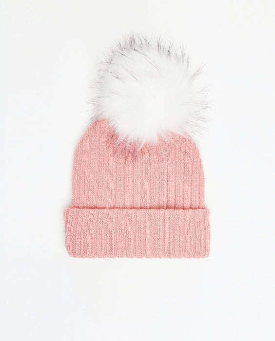 Knit Beanie Matte Pink