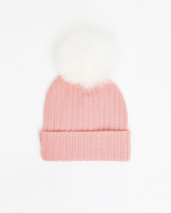 Knit Beanie Matte Pink