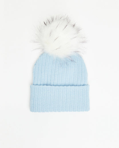 Knit Beanie Baby Blue