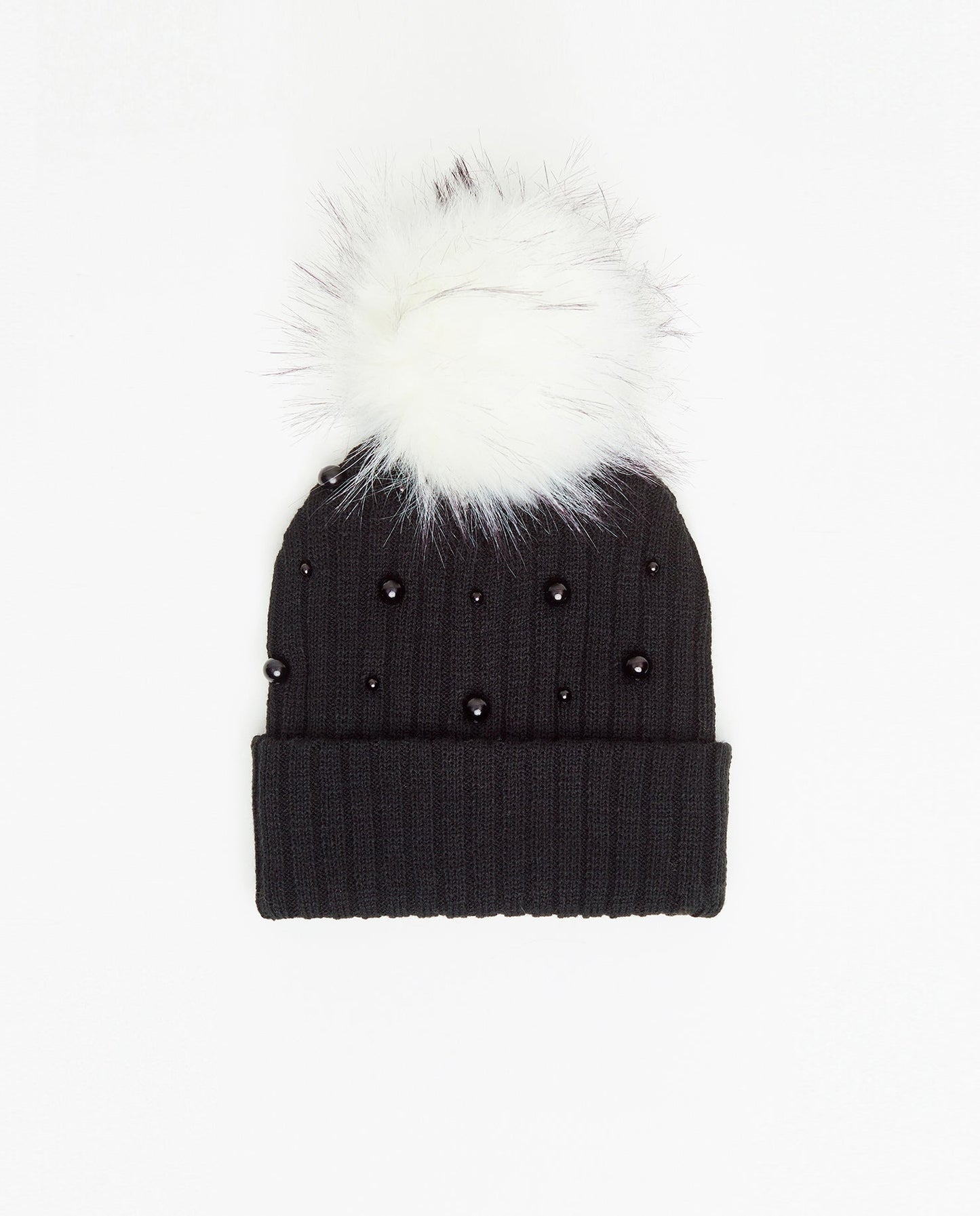 Knit Beanie Perles Noir