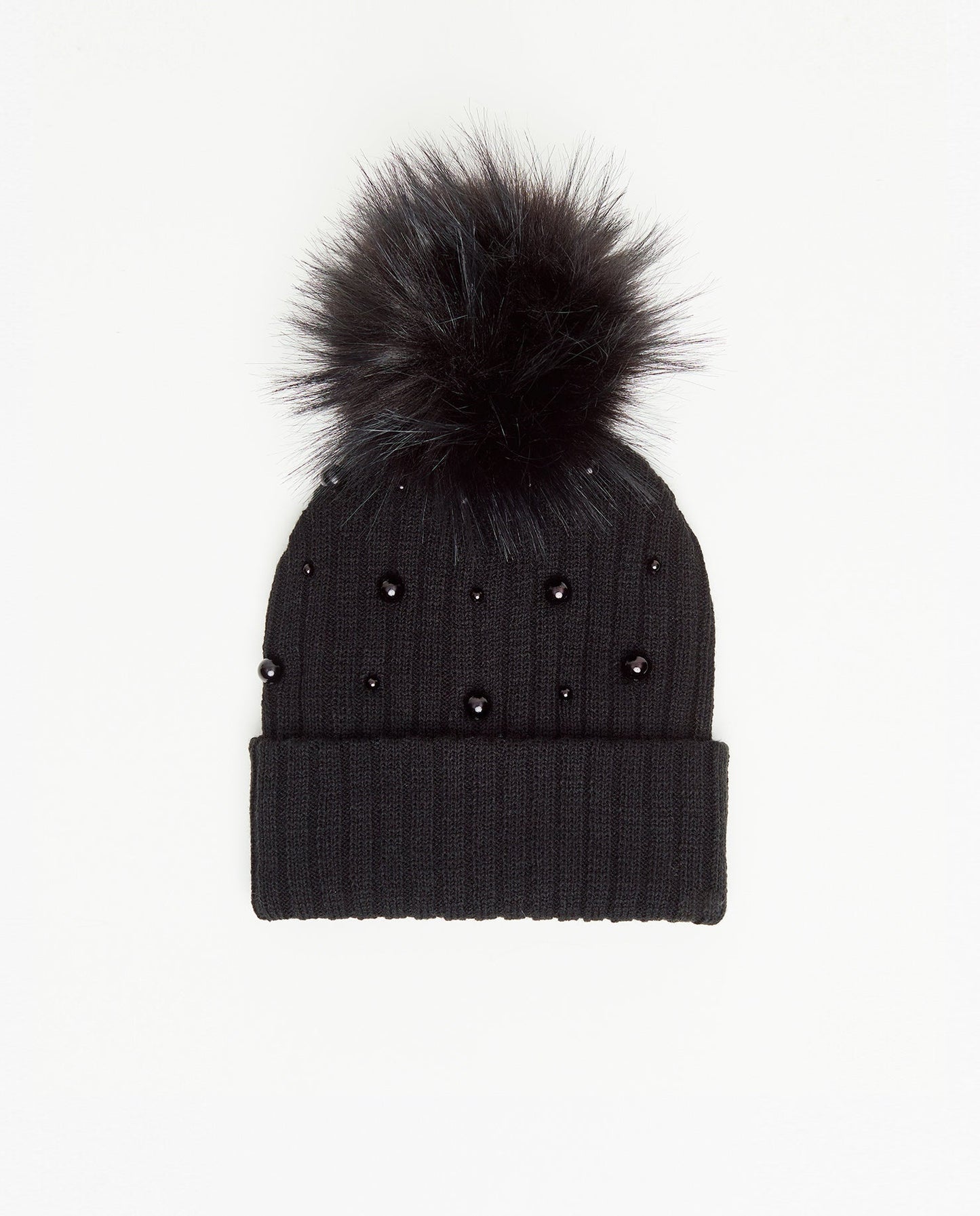 Tuque Enfant Doublée Perles Noir - Vegan