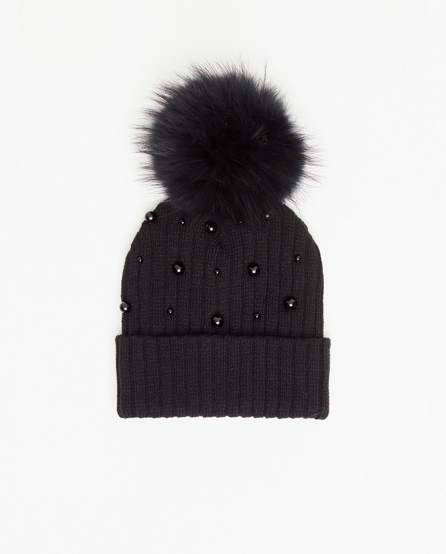 Knit Beanie Perles Noir