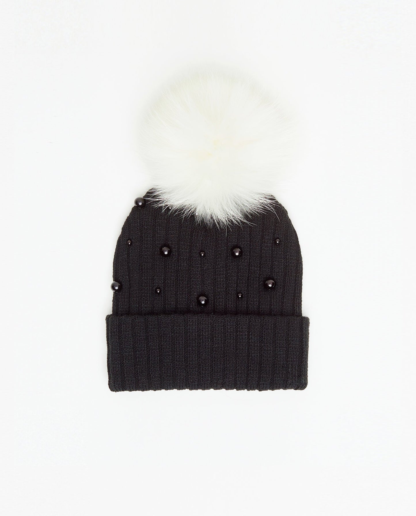 Knit Beanie Perles Noir