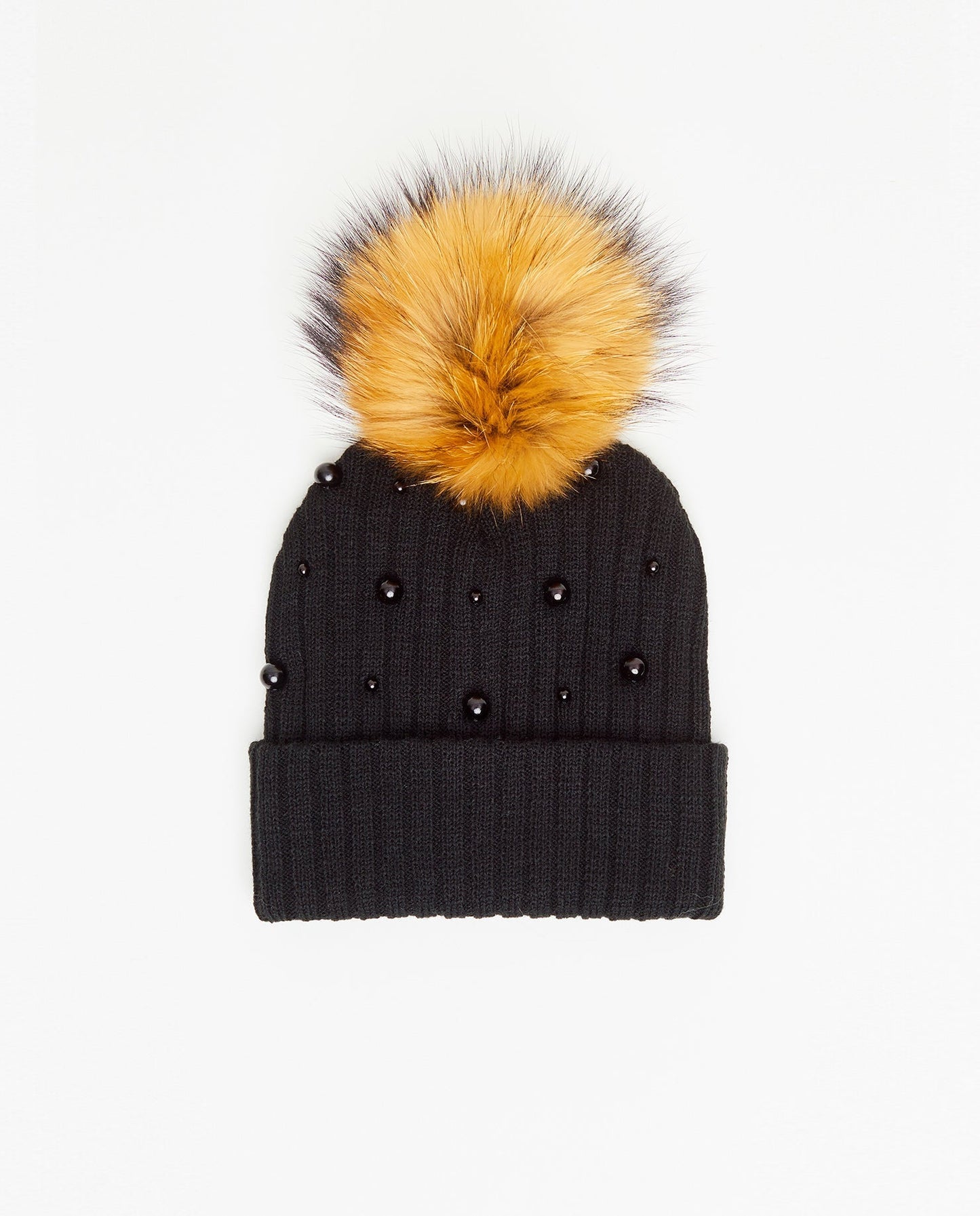 Tuque Enfant Doublée Perles Noir