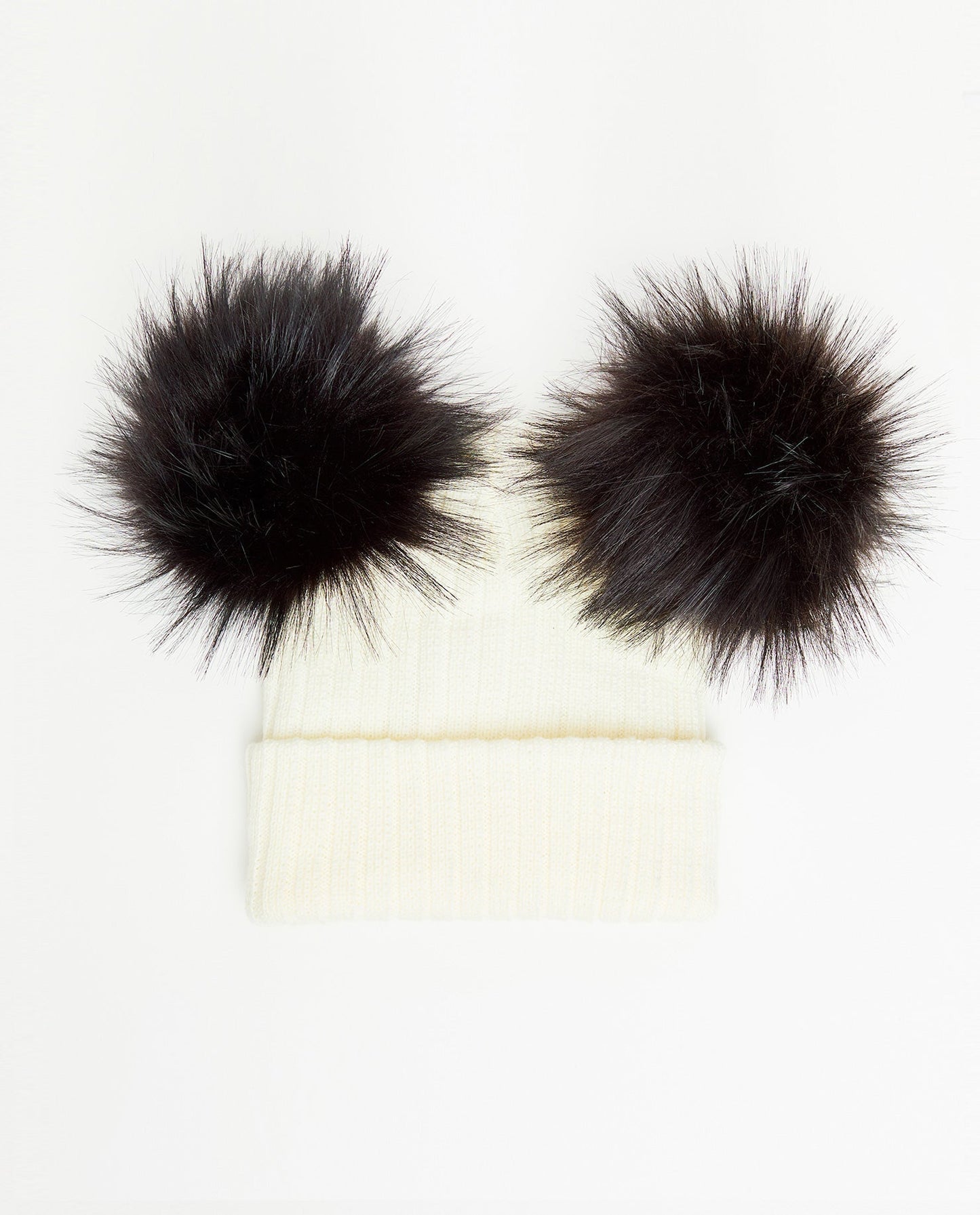 Knit Teddy Bear Beanie - Vegan Pom